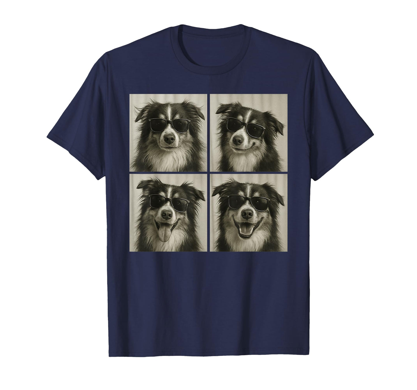 Funny Australian Shepherd Lover Cute Aussie Dog Photo Booth T-Shirt for Men Women Kids