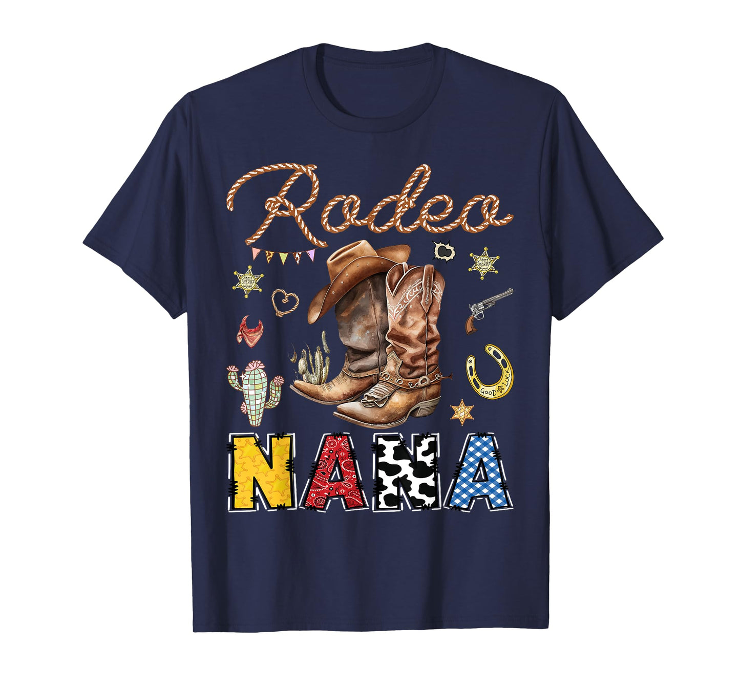 Rodeo Nana Western Cowboy Birthday Matching Family T-Shirt