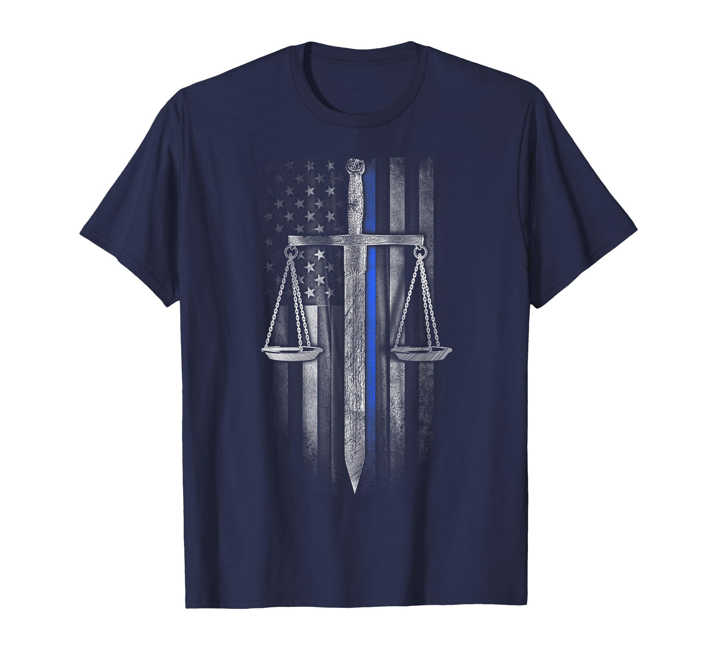 Thin Blue Line - Scales of Justice T-Shirt T-Shirt