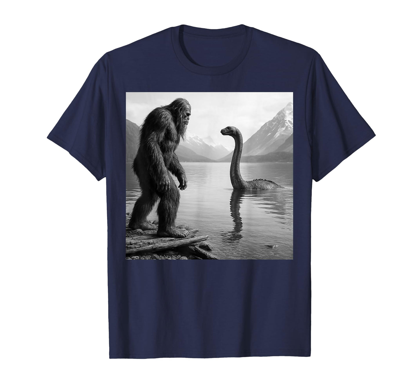 Bigfoot Selfie With Loch Ness Monster Gifts Men Women Kids T-Shirt