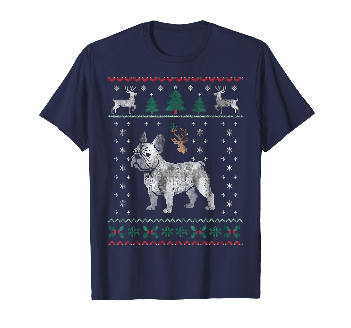 French Bulldog Merry Frenchie Dog Ugly Christmas Sweater T-Shirt