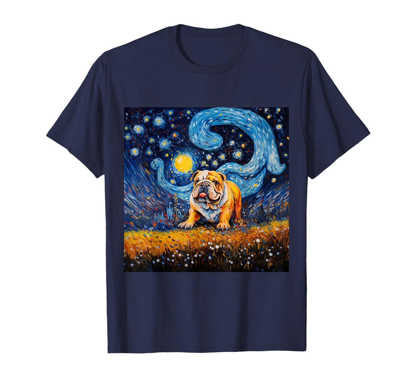 English Bulldog Starry Night - English Bulldog Starry Night Men Women Kids T-Shirt