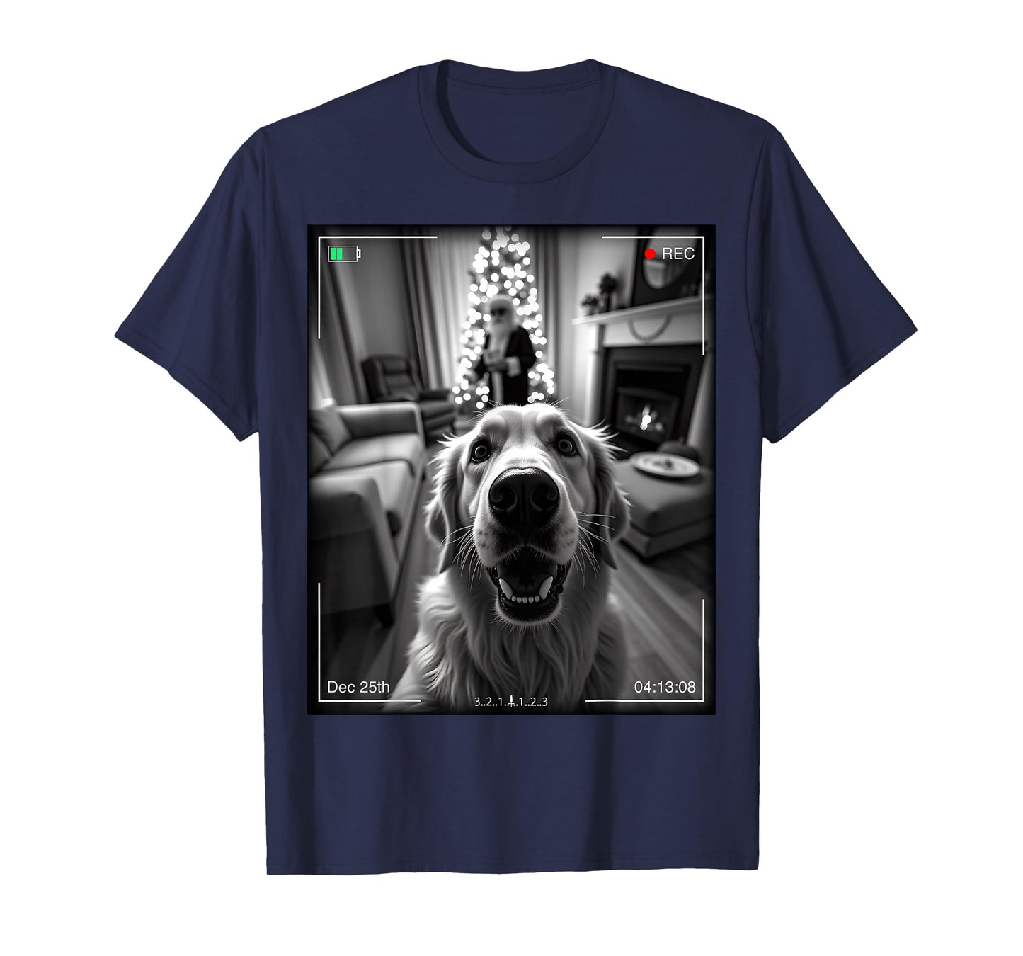 Golden Retriever Catches Santa On Camera Xmas T-Shirt