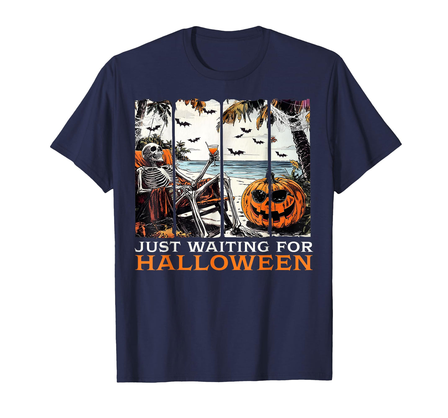 Spooky Summer Skeleton Just Waiting For Halloween T-Shirt