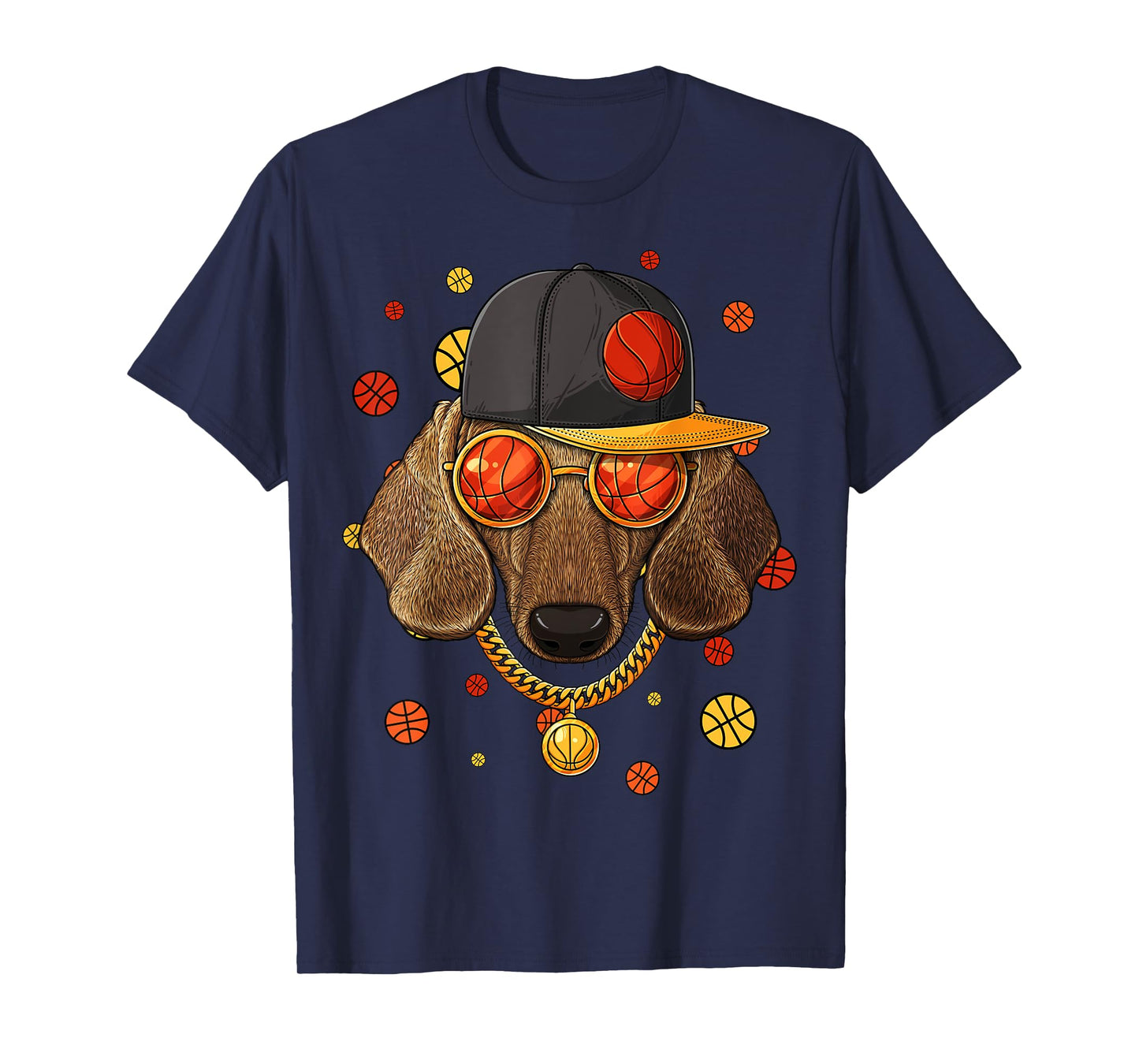 Dachshund Basketball Dog Bball Player Coach Sports Baller T-Shirt for Men Women Girls Kids