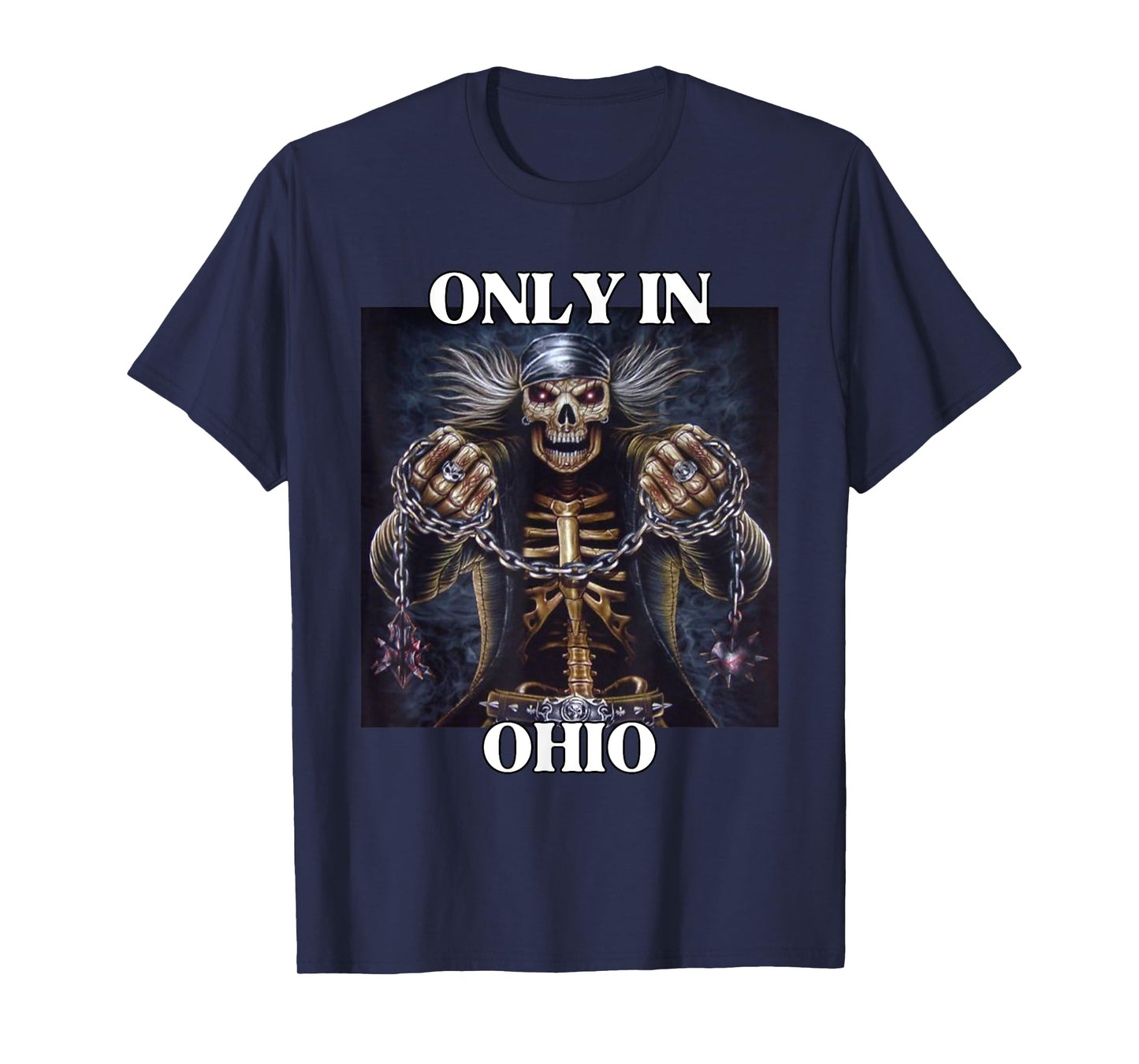 Ohio Funny Cringe Hard Skeleton Meme T-Shirt