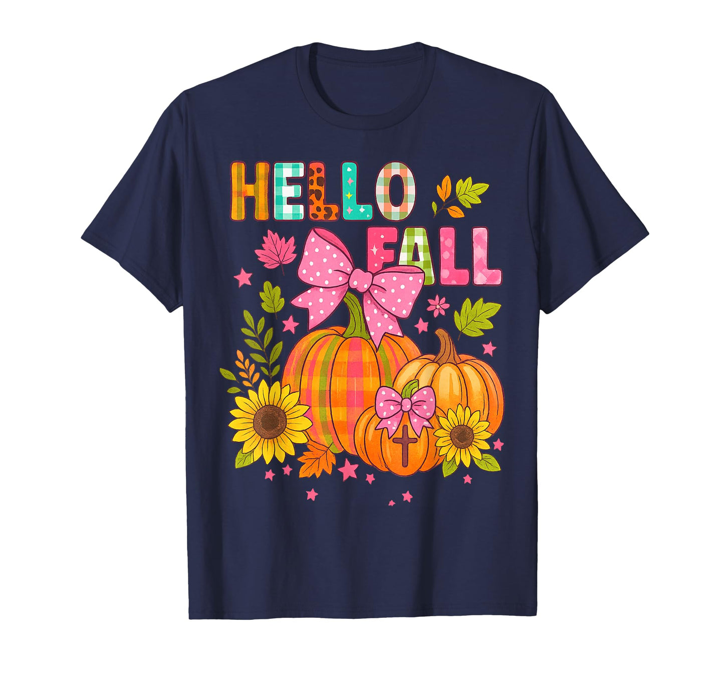 Hello Fall Thanksgiving Coquette Boho Floral Fall Vibes T-Shirt