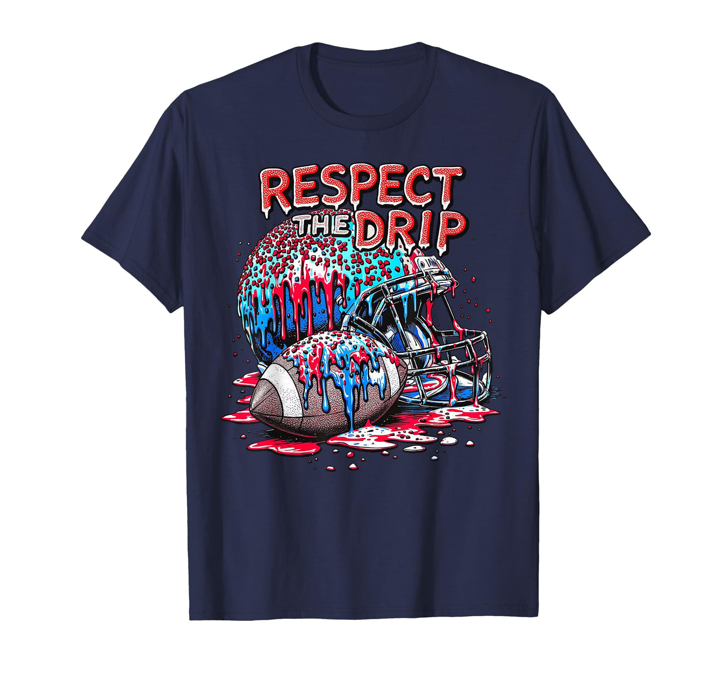 Football Drip for Boys Ice Cream Respect The Drip Football T-Shirt