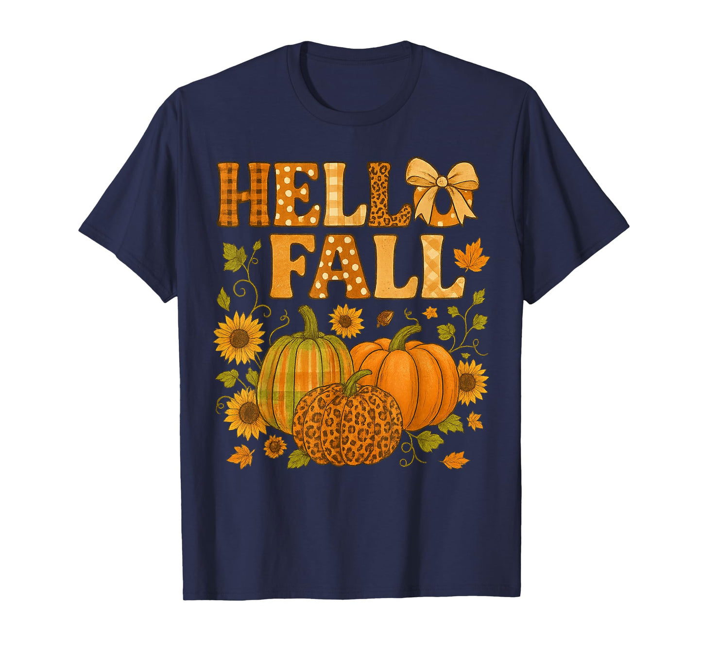 Hello Fall Thanksgiving Coquette Boho Floral Fall Vibes T-Shirt