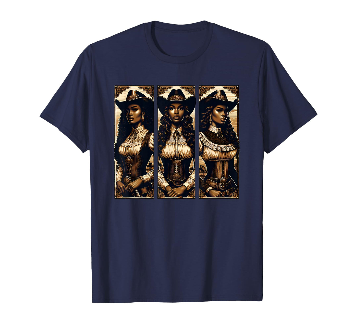 Black Cowgirl Western Rodeo Melanin Black History Texas T-Shirt