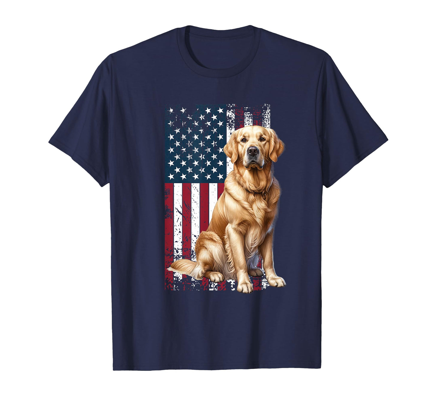 Golden Retriever Dog Owner USA Flag T-Shirt