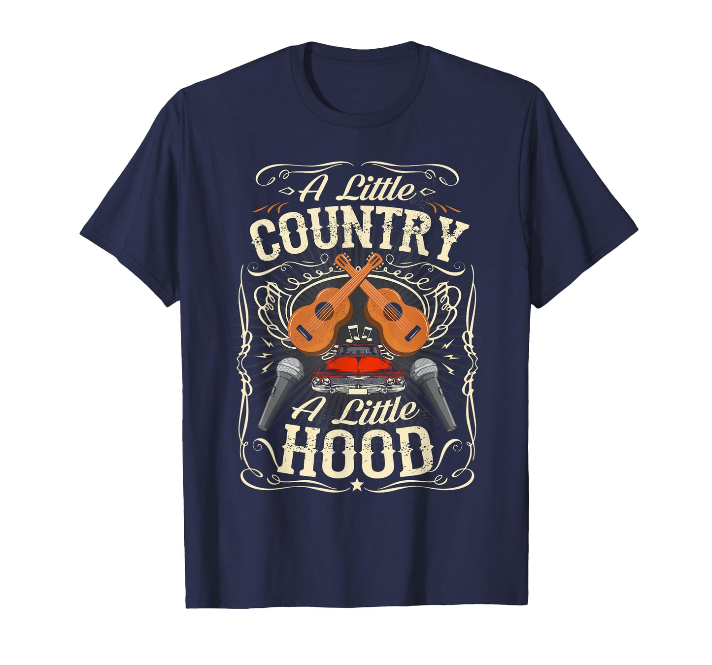 A Little Country A Little Hood Vintage Western Hip Hop Rap T-Shirt