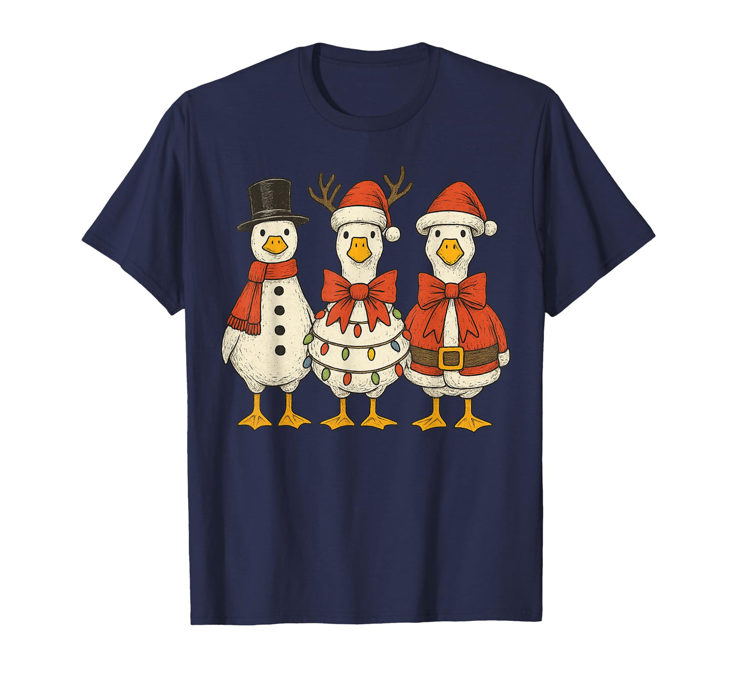 Preppy Goose Christmas Crew 2025 Funny Santa Funny Goose T-Shirt