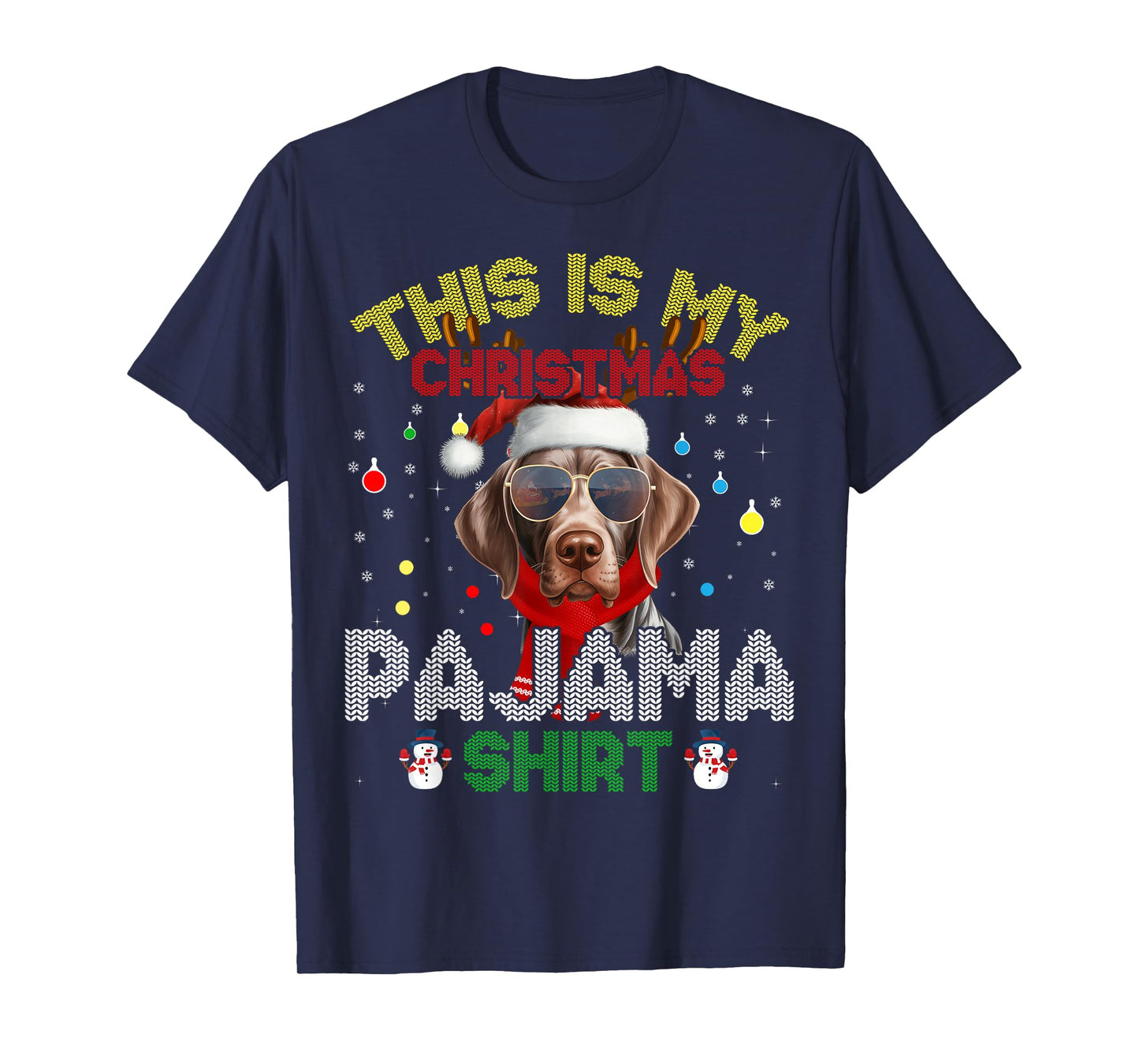German Shorthaired Pointer Christmas Pajama Xmas Matching T-Shirt