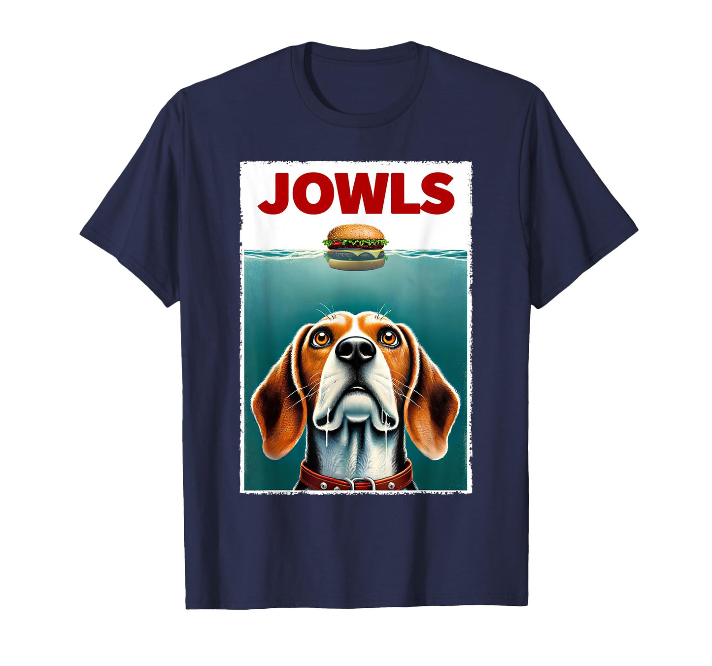 Funny Beagle and Hamburger Parody Jowls Dog Lover T-Shirt