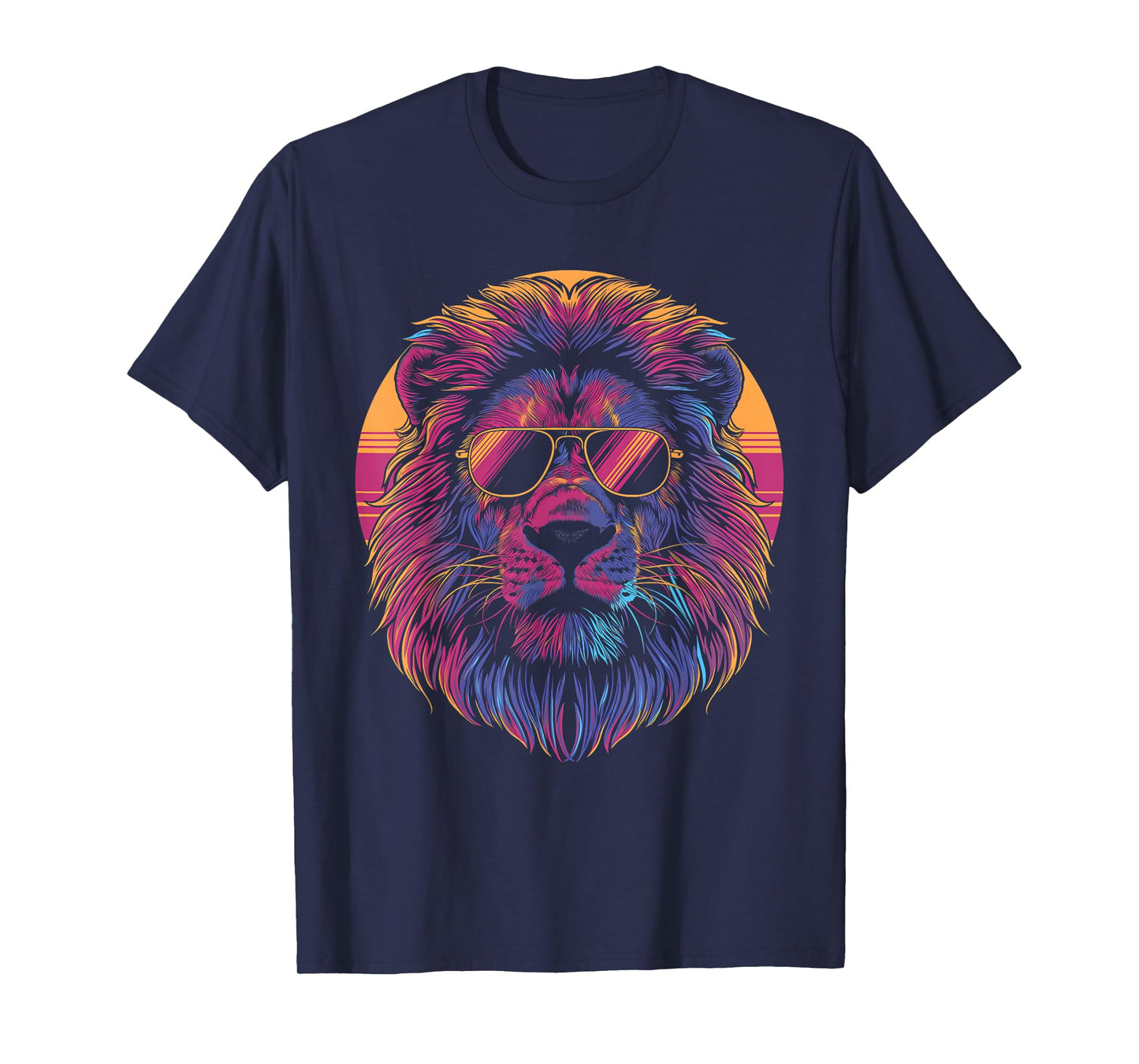 Lion Vaporwave Aesthetic Vintage Synthwave 80s 90s Retro T-Shirt