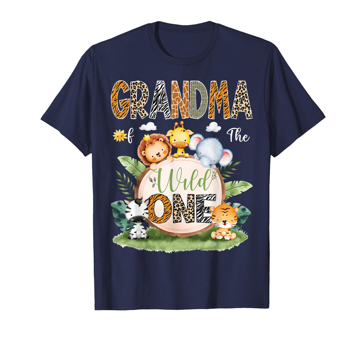 Grandma Of The Wild One Funny 1St Birthday Safari Jungle T-Shirt