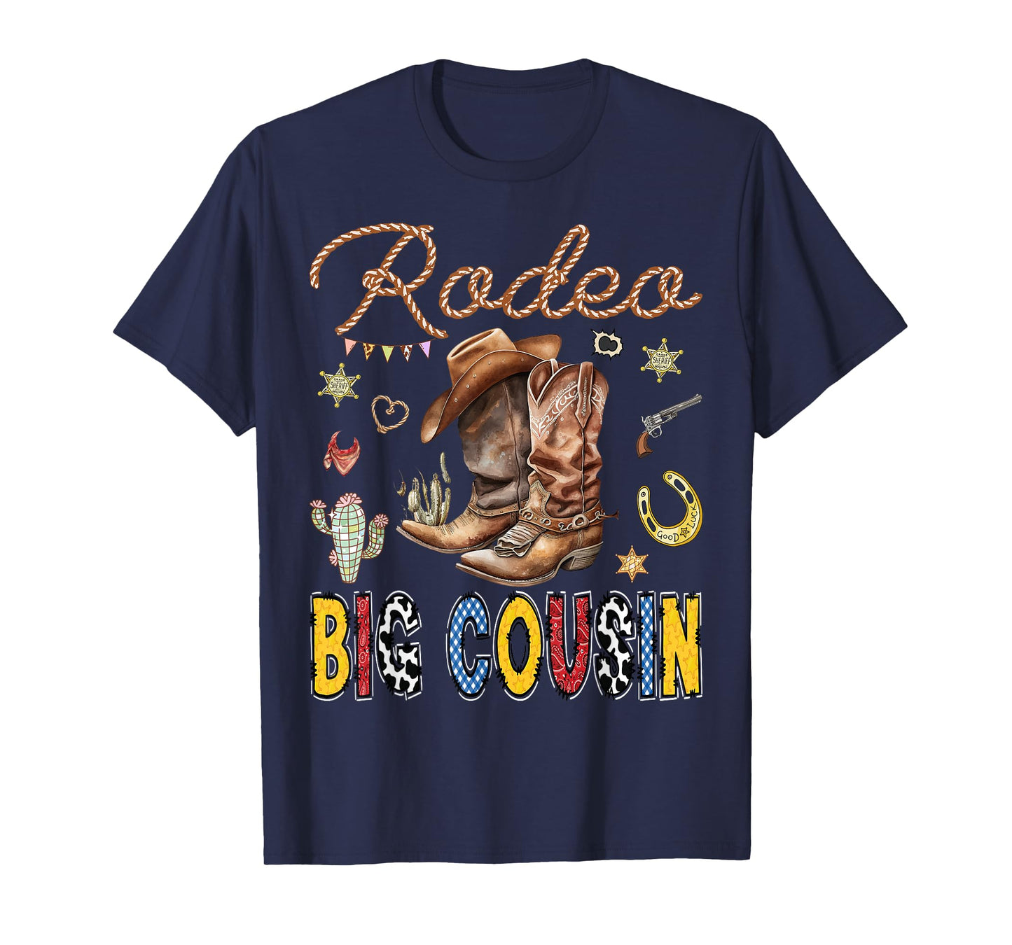 Rodeo Big Cousin Western Cowboy Birthday Matching Family T-Shirt