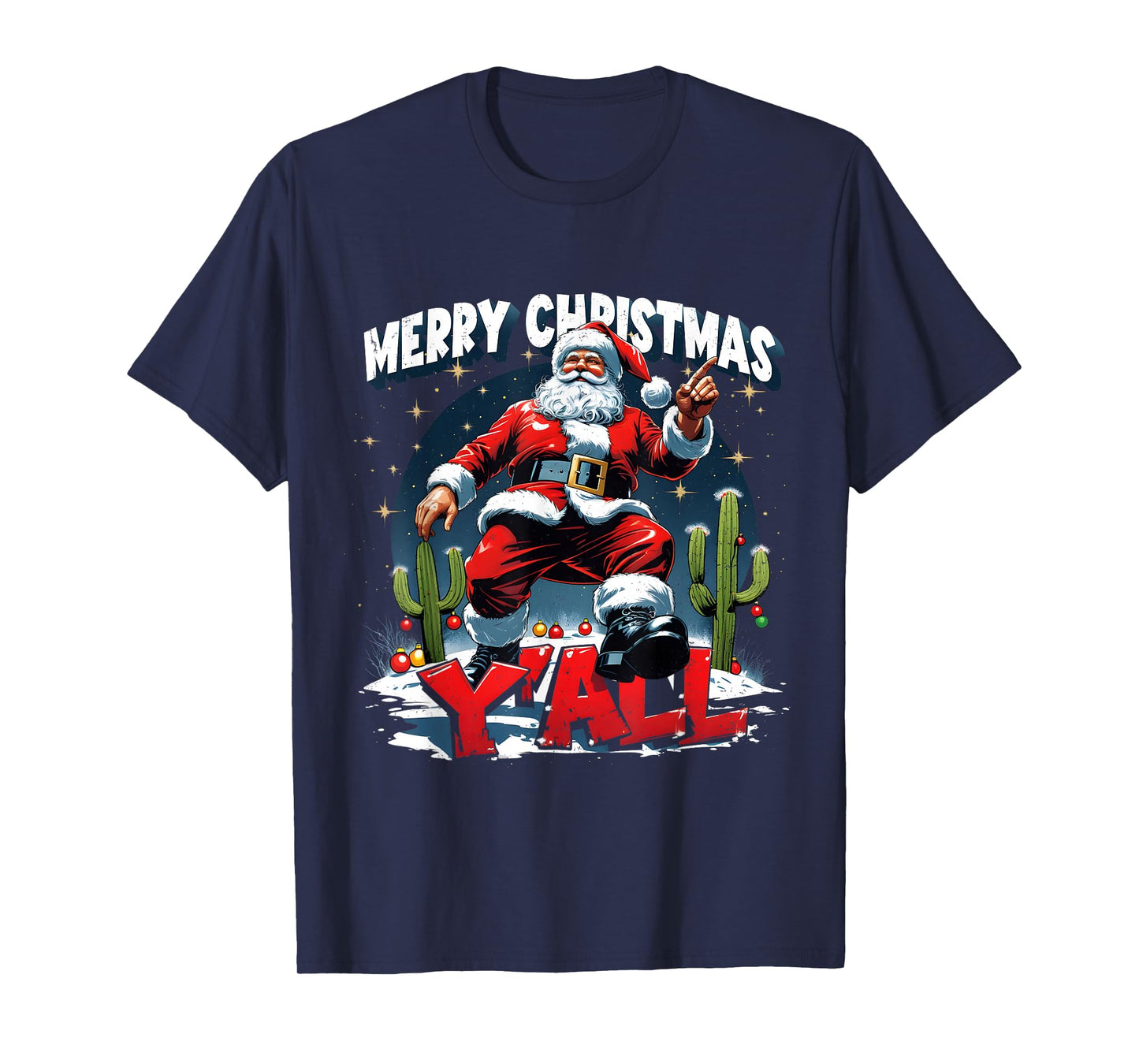 Merry Christmas Y’All Santa Western Holiday T-Shirt
