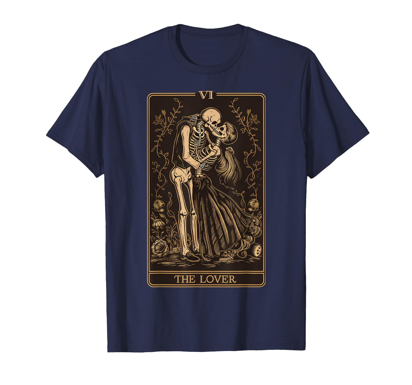 The Lovers Vintage Tarot Card - Gothic Halloween Tee T-Shirt