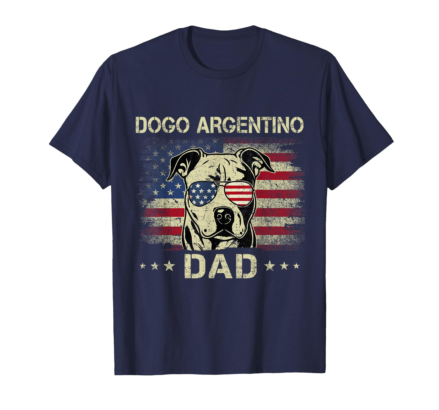 Dogo Argentino Dad Dog Vintage American Flag 4th Of July T-Shirt for Men Women Kids