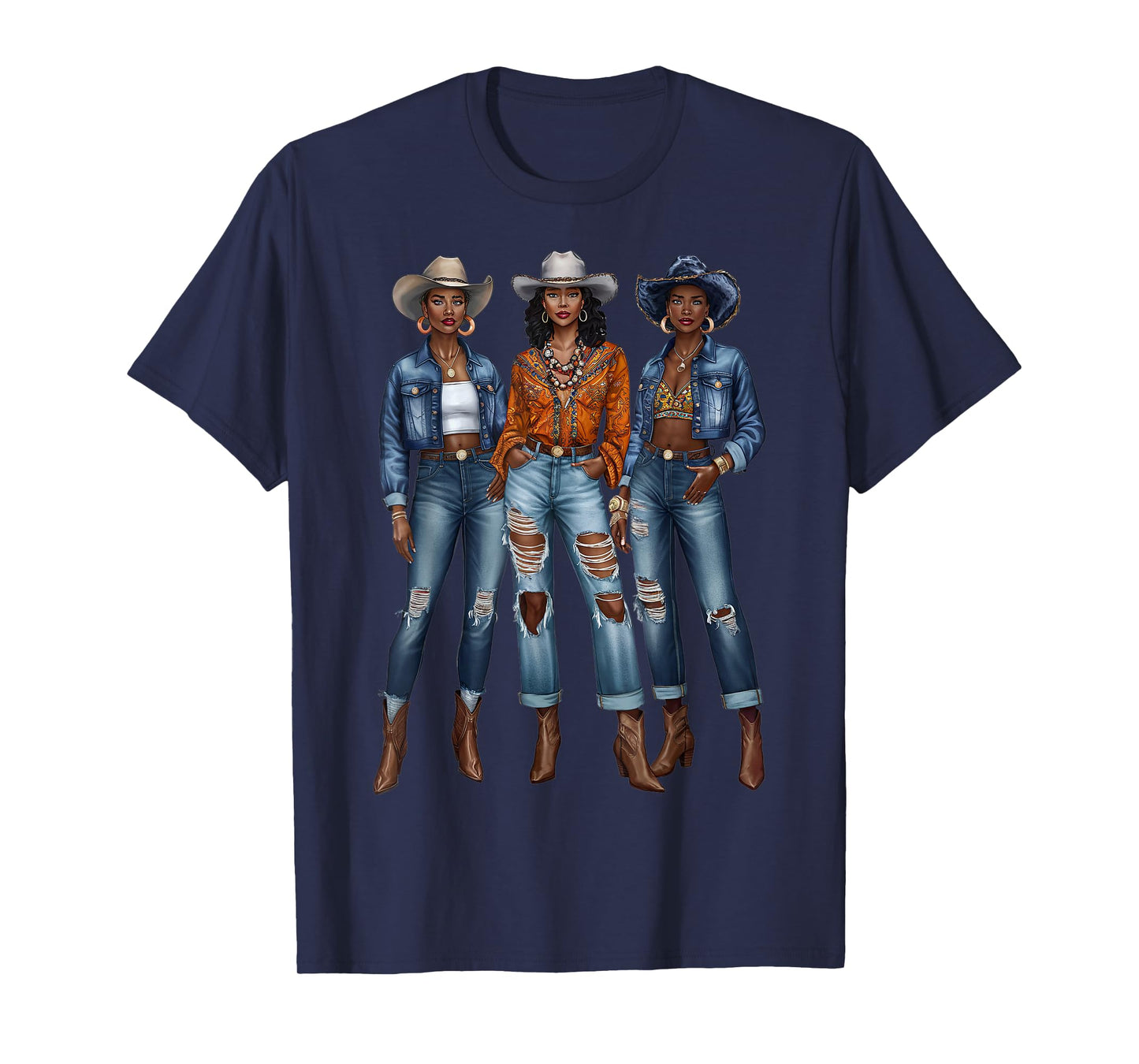 Black Cowgirl Vibes Melanin Black History Texas T-Shirt