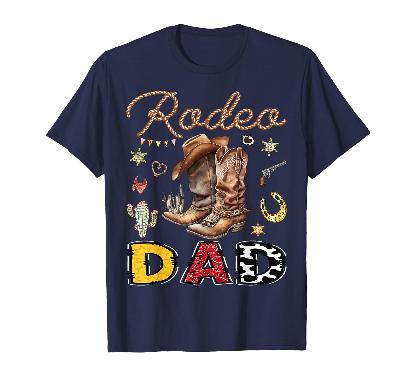 Rodeo Dad Western Cowboy Birthday Matching Family T-Shirt