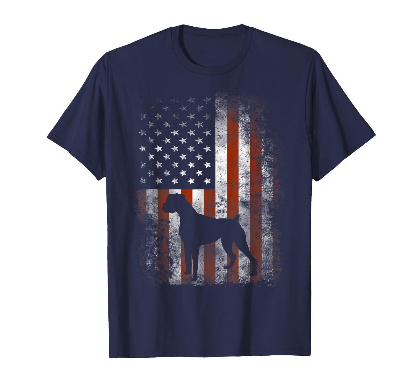 Boxer American Flag Shirt USA 4th of July Dog T-Shirt Gifts T-Shirt