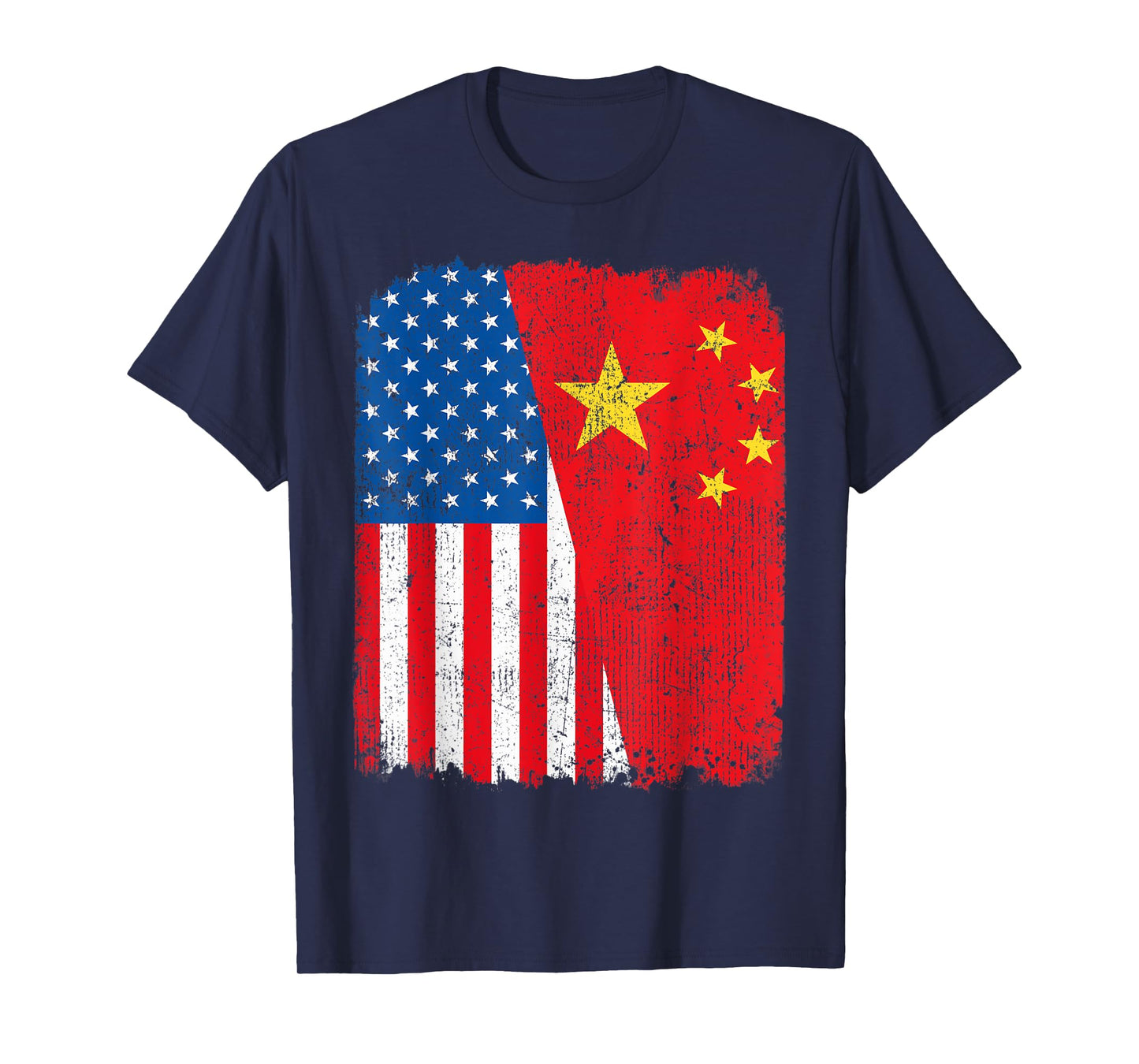 Chinese American Flag Half USA China Root Proud T-Shirt for Women Kids Men