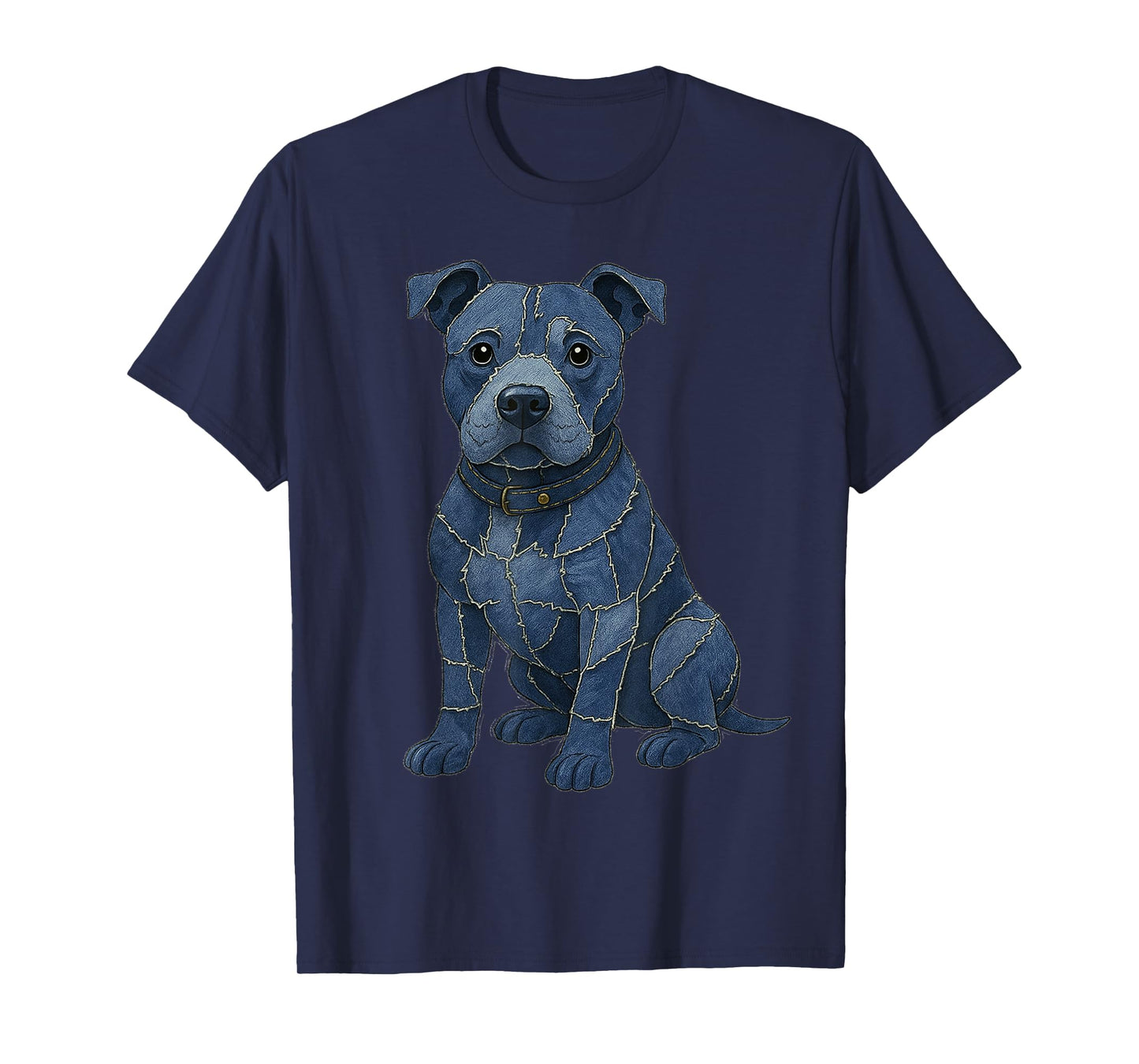 Pitbull Patchwork Denim Shirt Women, Cute Pitbull Dog Mom T-Shirt