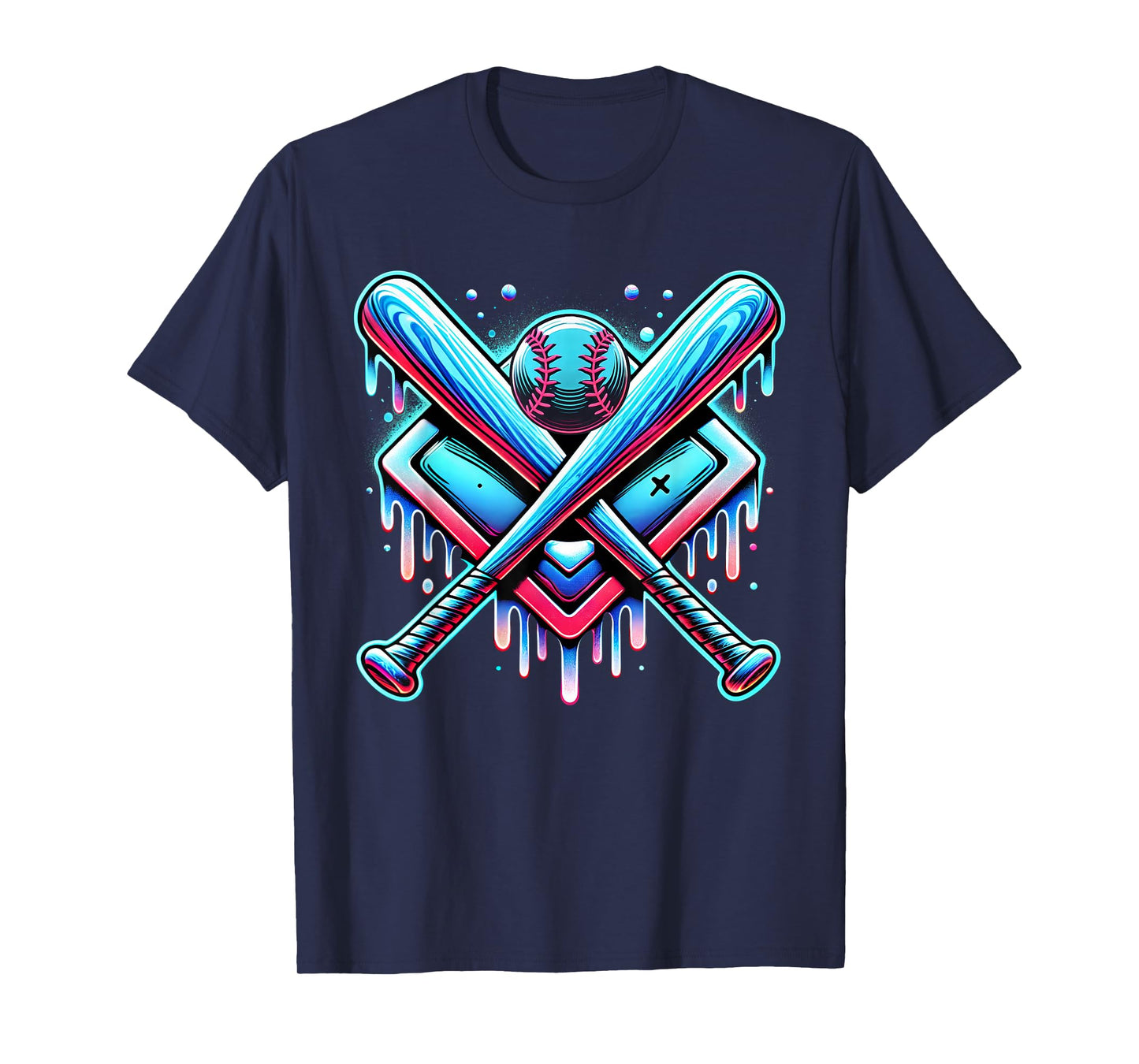 Baseball Dripping Ice Cream Drip Youth Boys Baseball T-Shirt