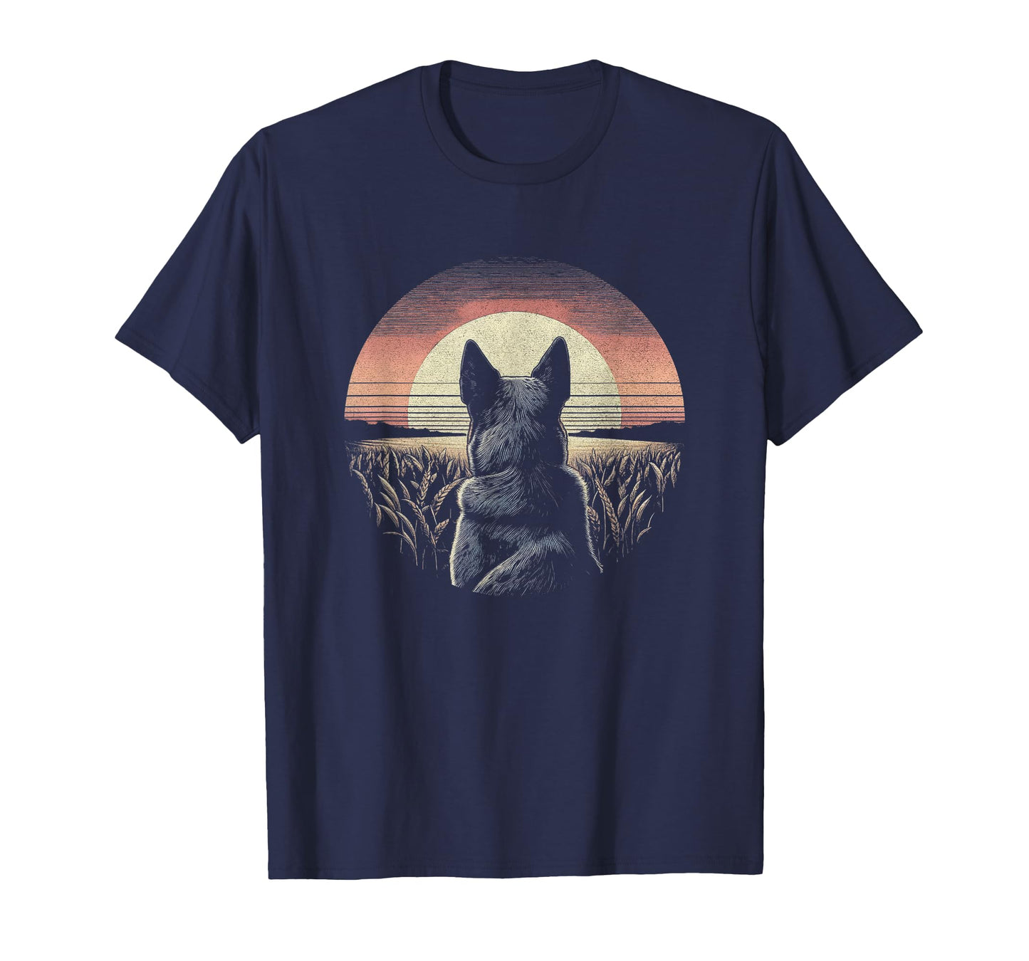 Vintage Australian Cattle Dog Blue Heeler Graphic Art Design T-Shirt