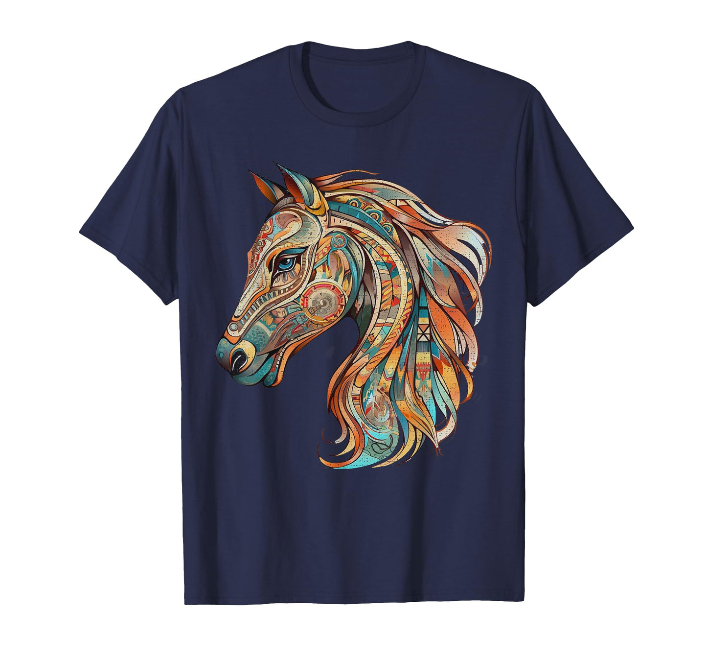 Horse Tribal Abstract Art Native American Geometric Horses T-Shirt