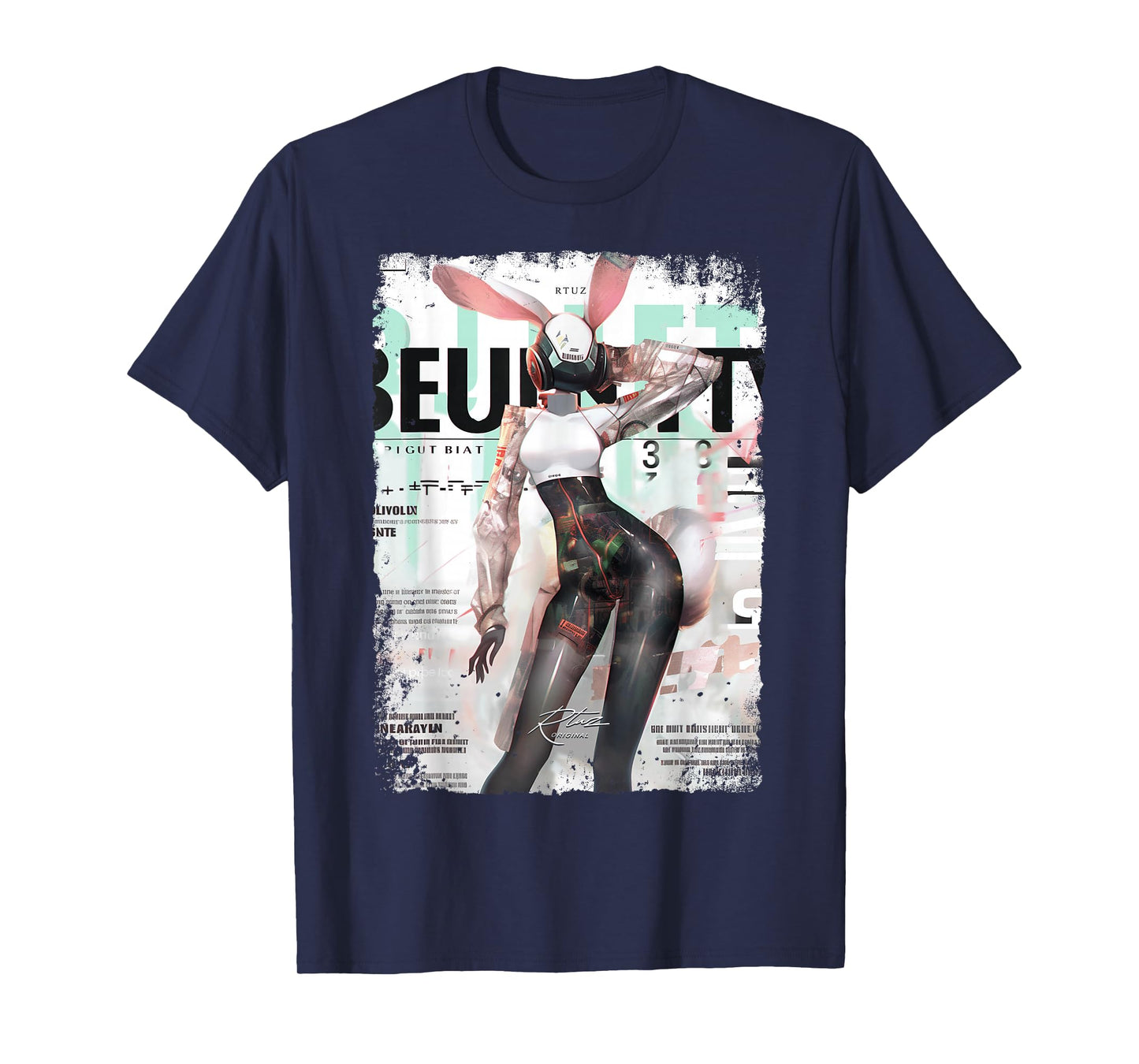 Magazine Cover Vintage Girl Bunny Collage Sexy Model Pin-Up T-Shirt