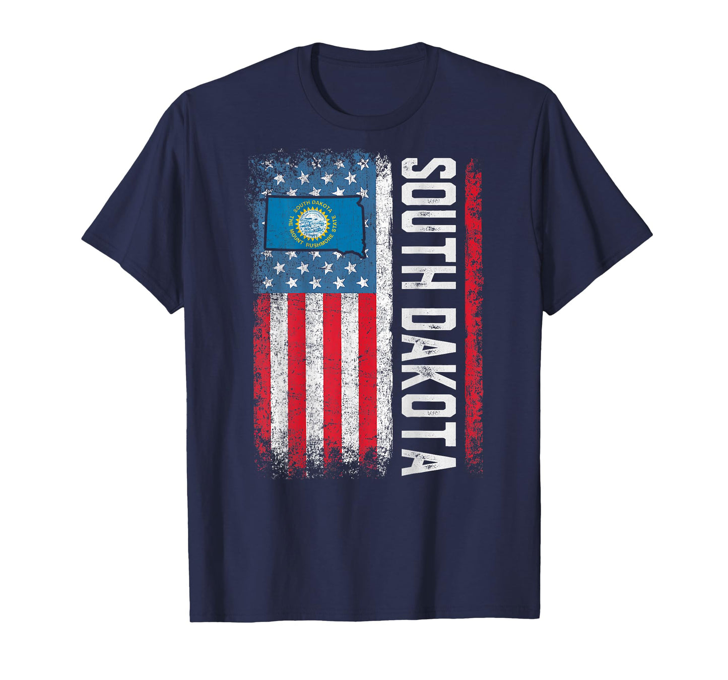 Vintage South Dakota State USA Flag Shirt South Dakota (On T-Shirt