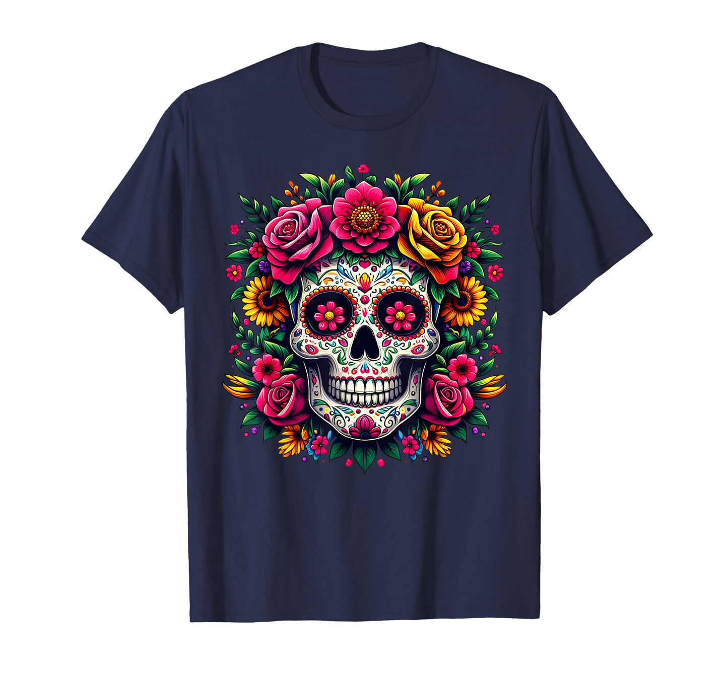 Day Of The Dead Dia De Los Muertos Sugar Skull Halloween T-Shirt