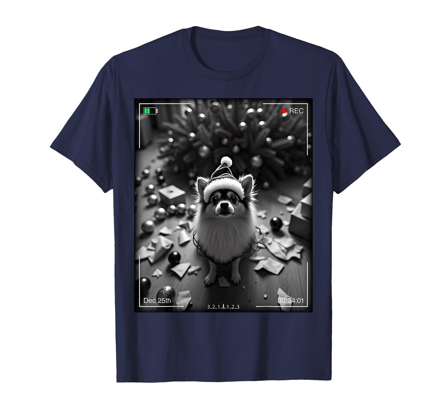 Christmas Pomeranian Caught On Camera T-Shirt