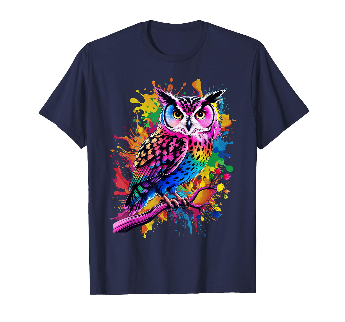Owl Men Woman Colorful Watercolor Owl T-Shirt