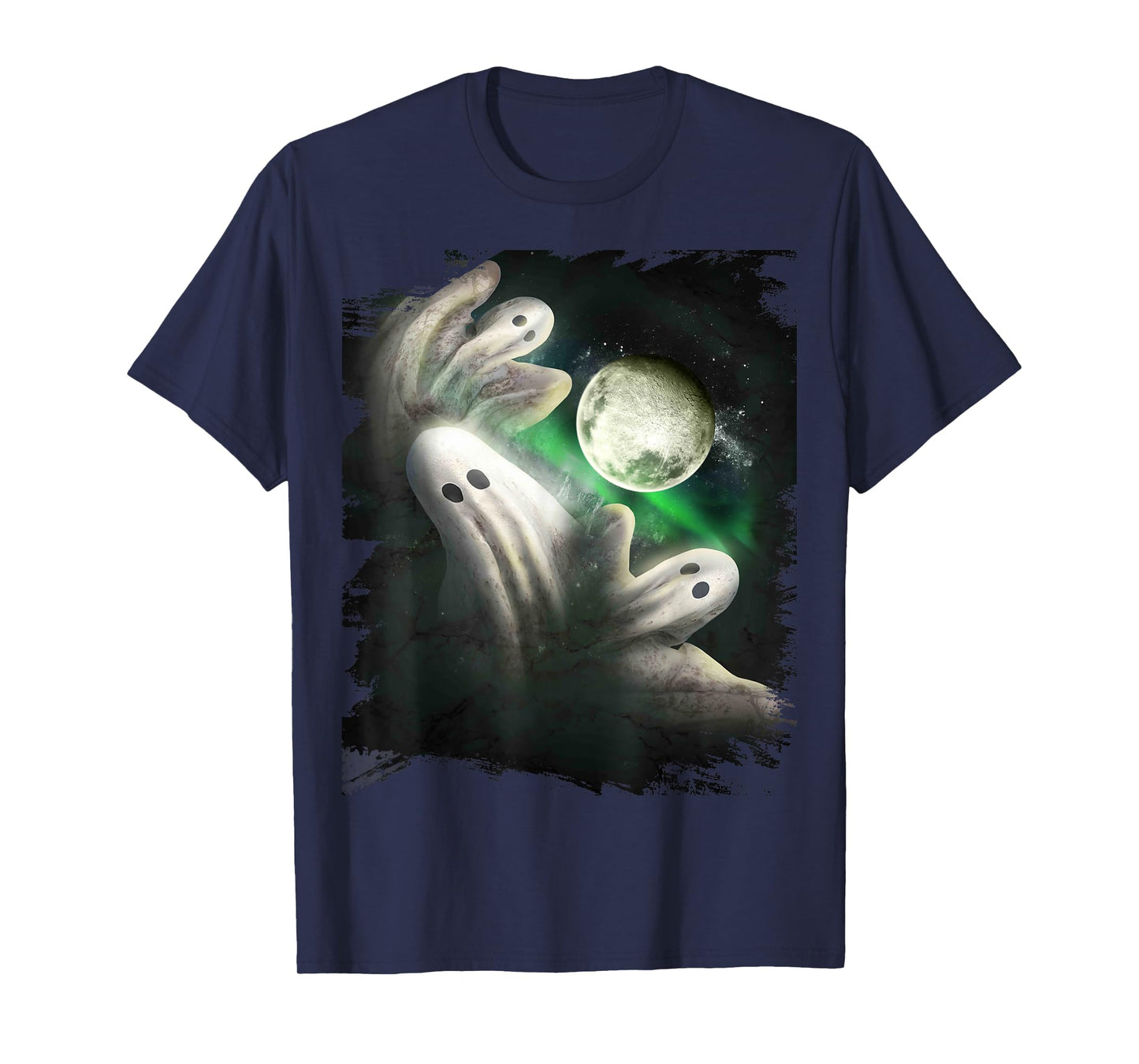 3 Three Ghost Moon, Wolf Ghosts Howling, Funny Halloween T-Shirt