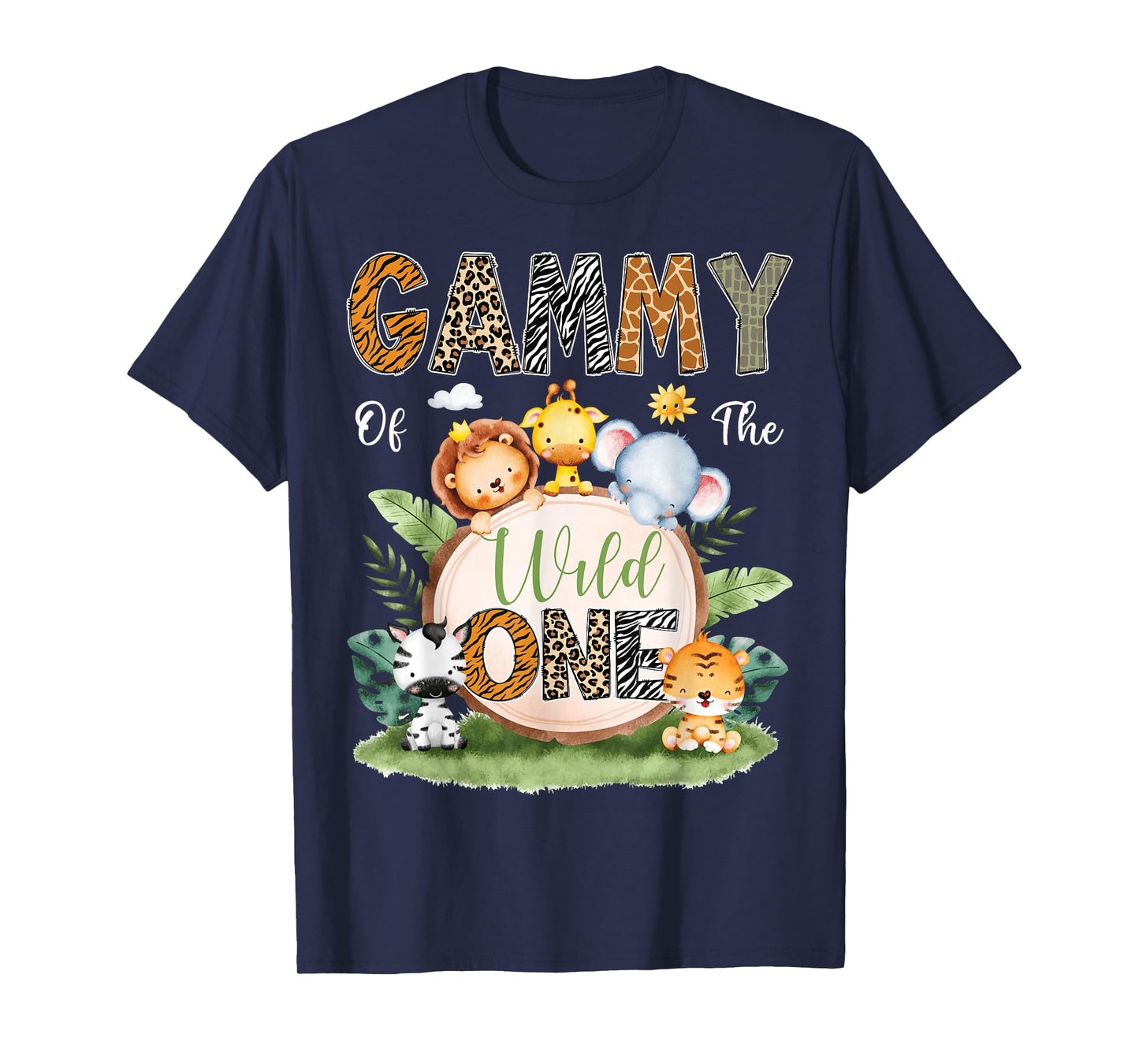 Gammy Of The Wild One 1St Birthday Kids Safari Jungle T-Shirt