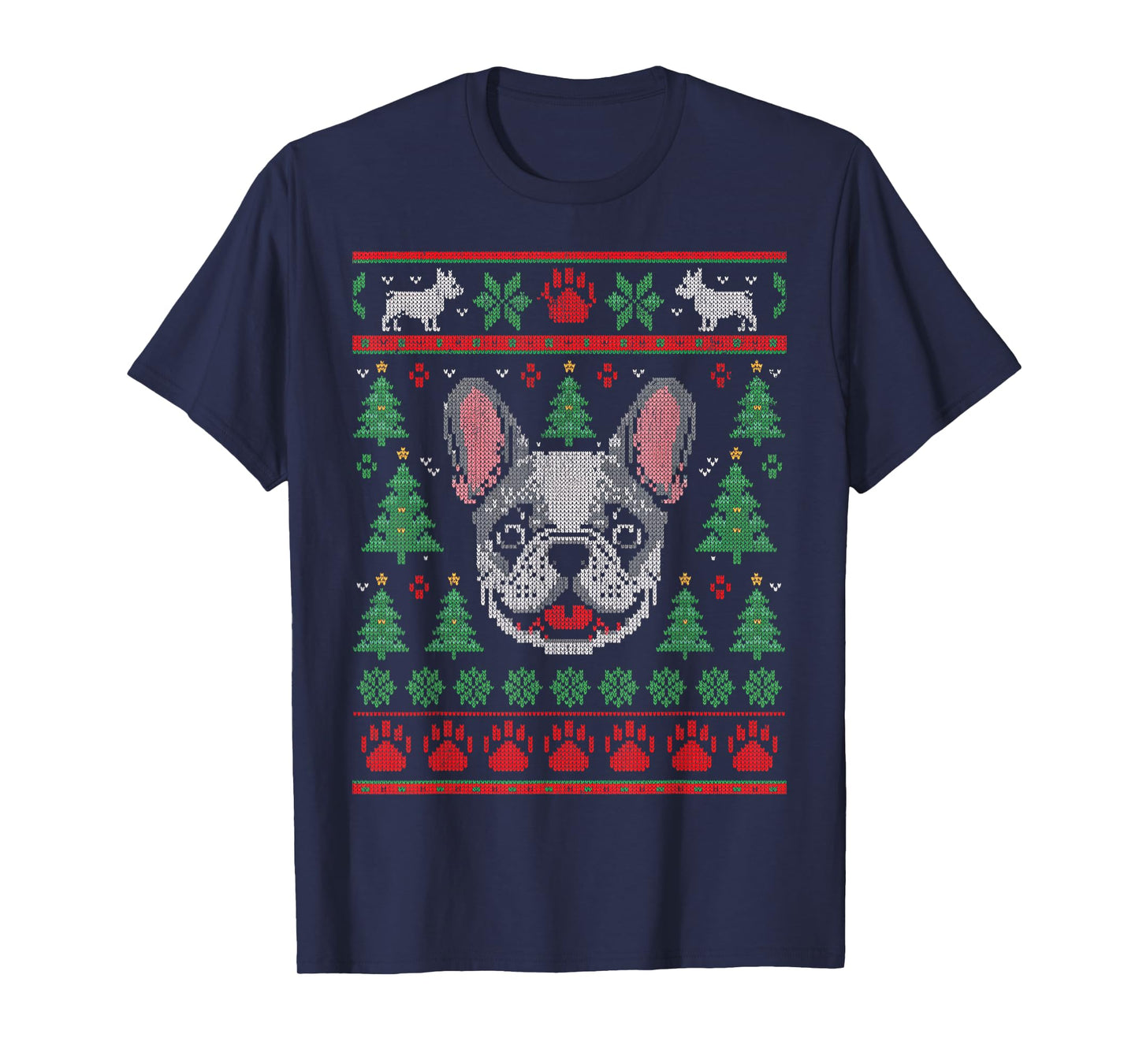 French Bulldog Merry Frenchie Dog Ugly Christmas Sweater T-Shirt