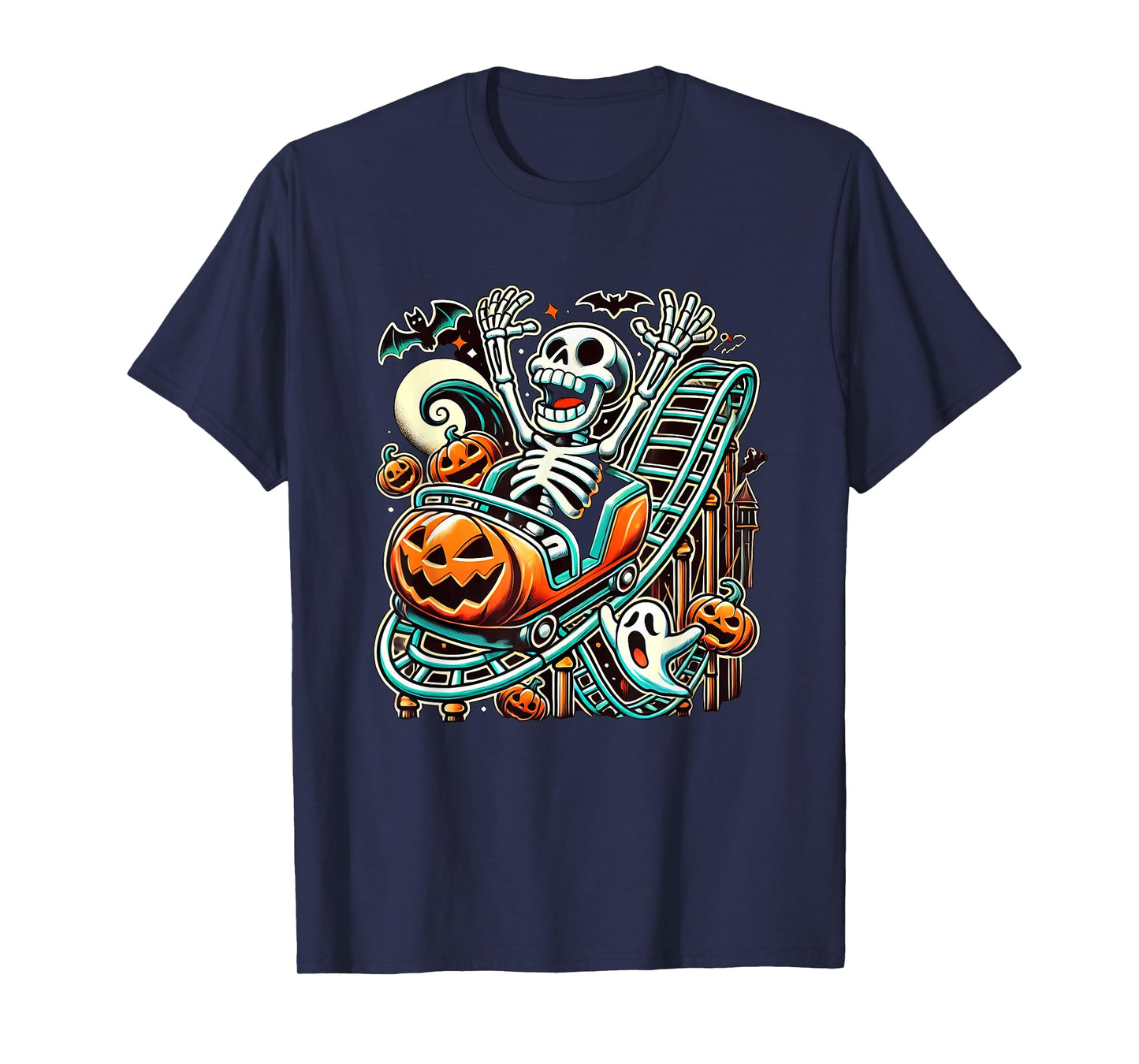 Halloween Skeleton Roller Coaster T-Shirt