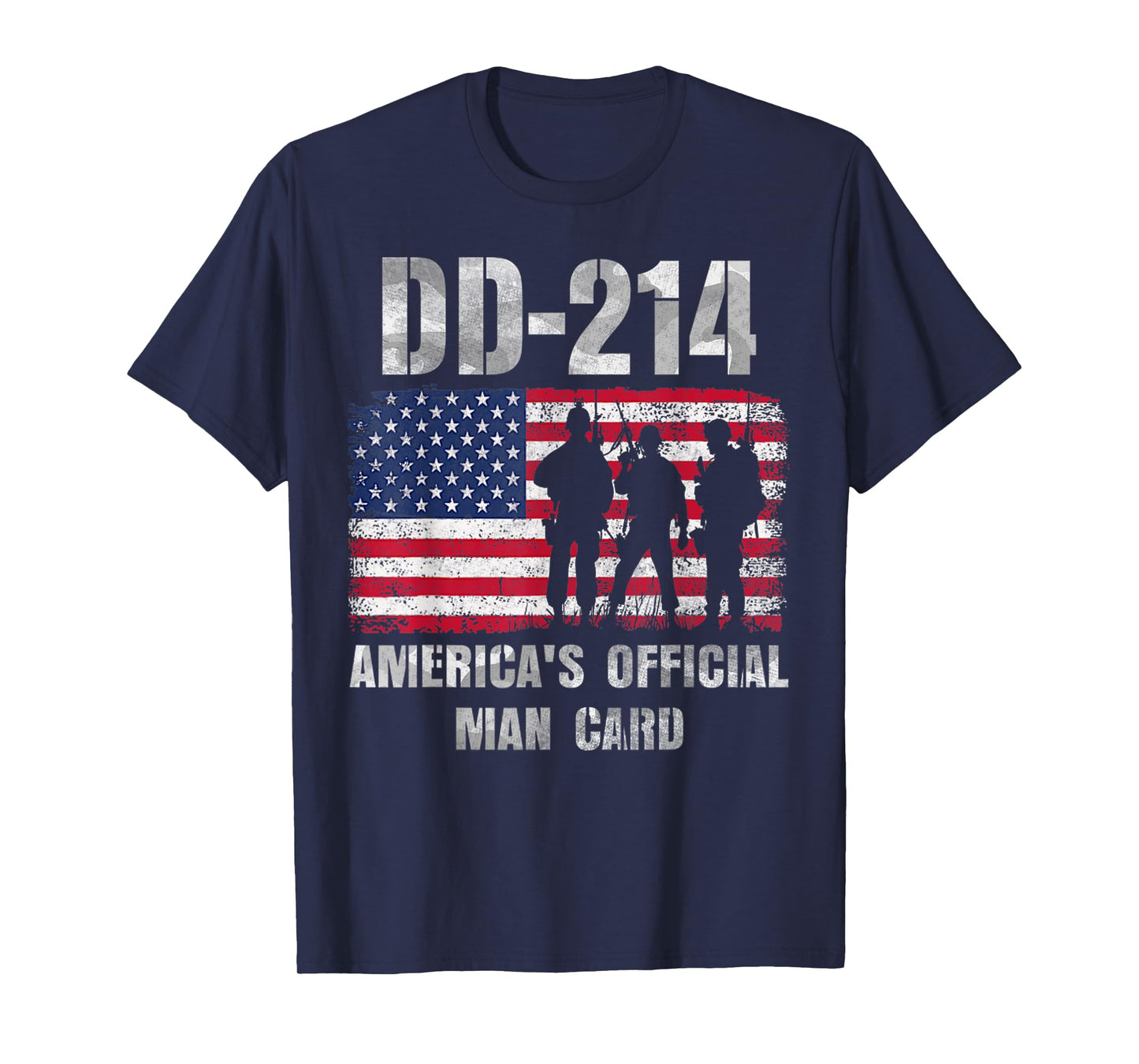 Vintage Dd214 Americas Official Man Card Funny Military T-Shirt