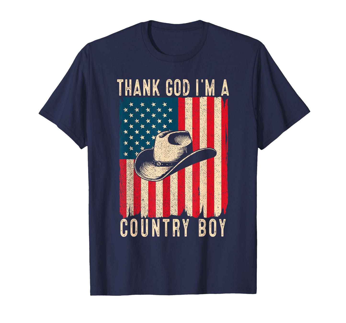 Thank God I'm A Country Music Boy Cowboy Western Retro T-Shirt