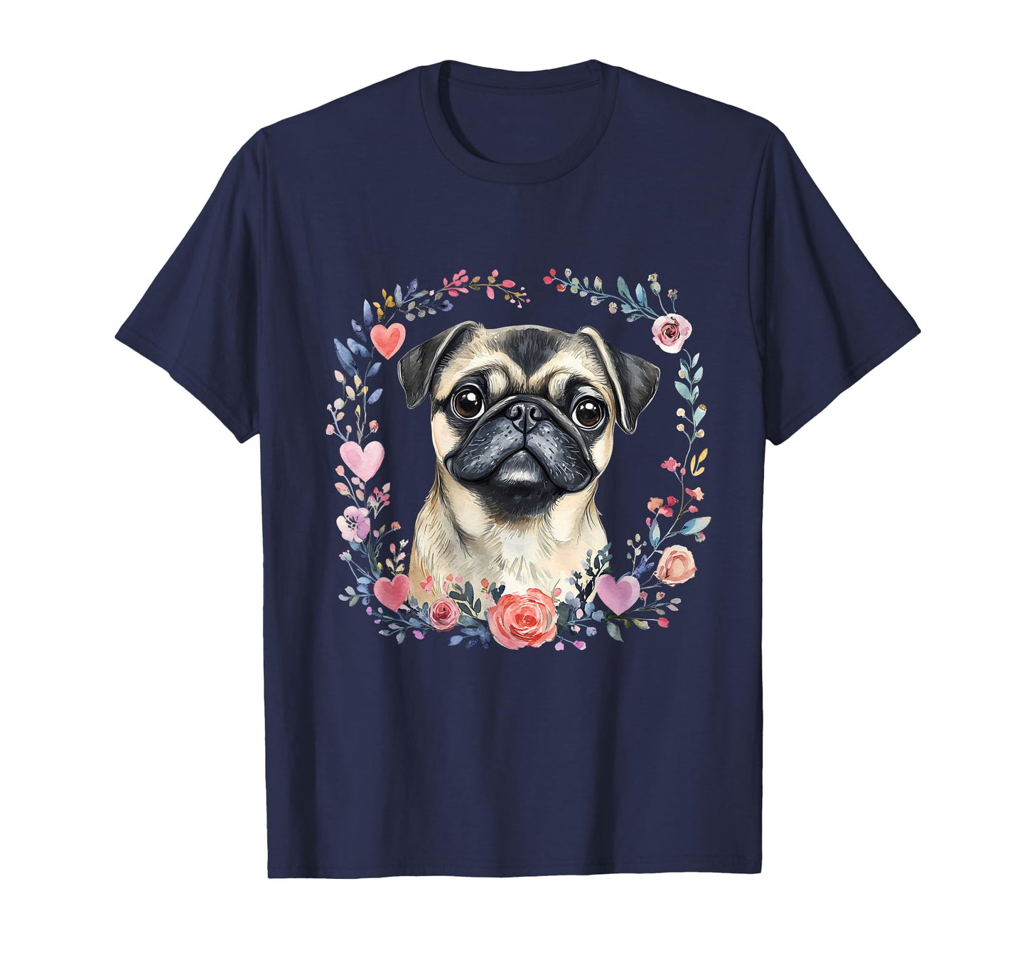 Pug Owner Colorful Portrait Dog Animal Cute Pug Lover T-Shirt