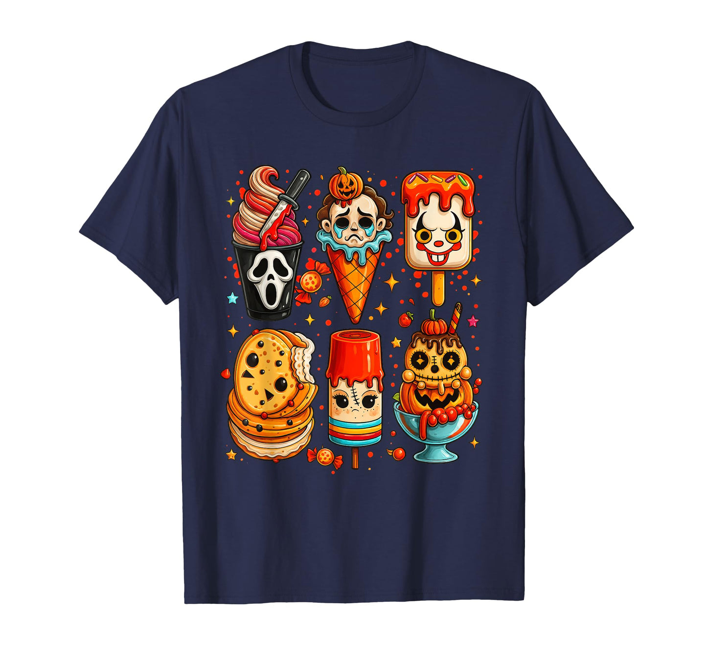 Horror Movie Summer Popsicle Halloween Ice Cream Summerween T-Shirt