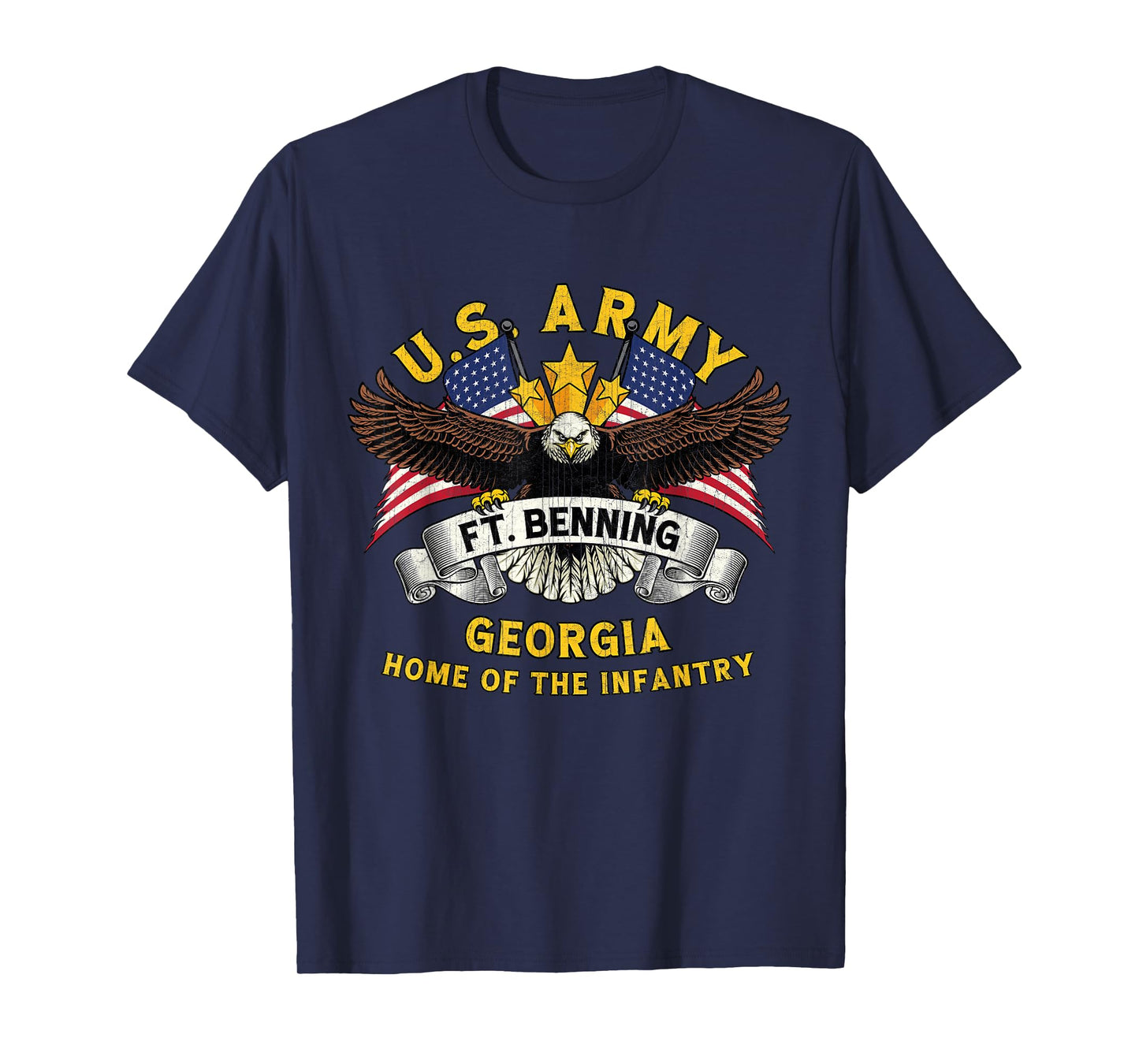 Fort Benning Georgia GA Vintage Military Base Veterans Day T-Shirt
