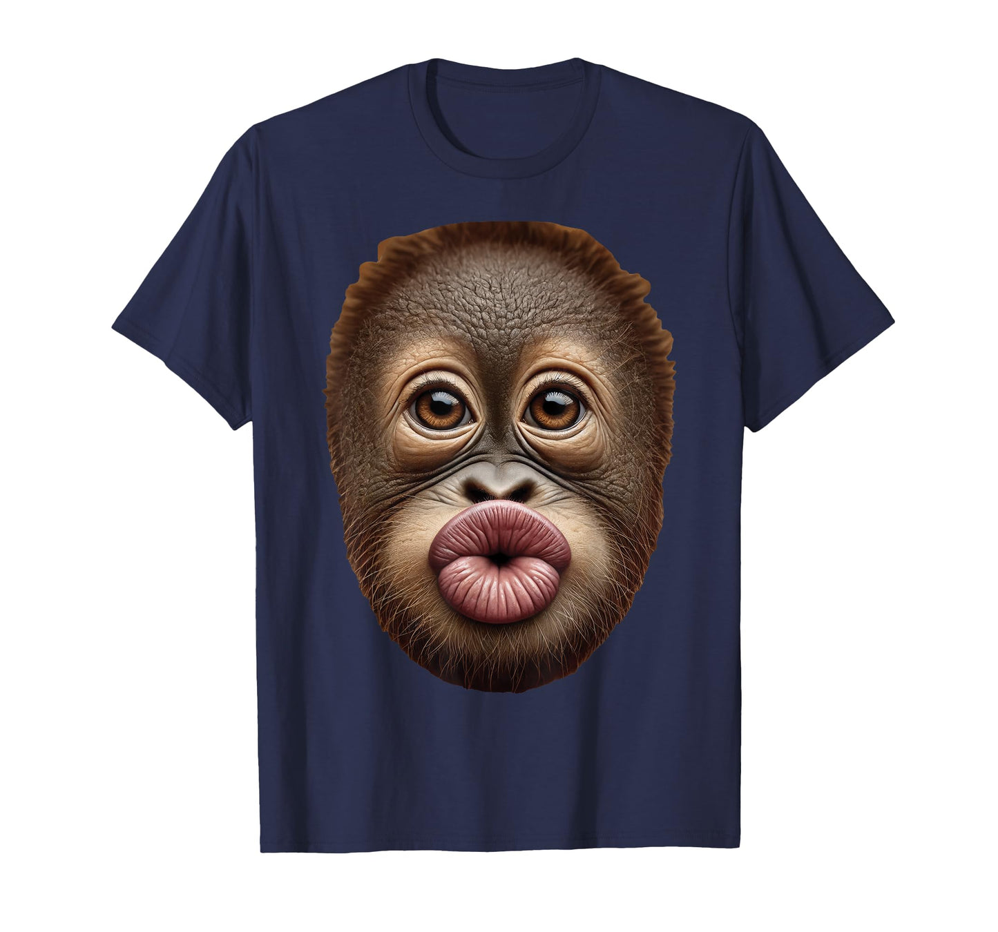 Baby Orangutan Ape Monkey Face Stomach Funny Cute Kiss Lips T-Shirt