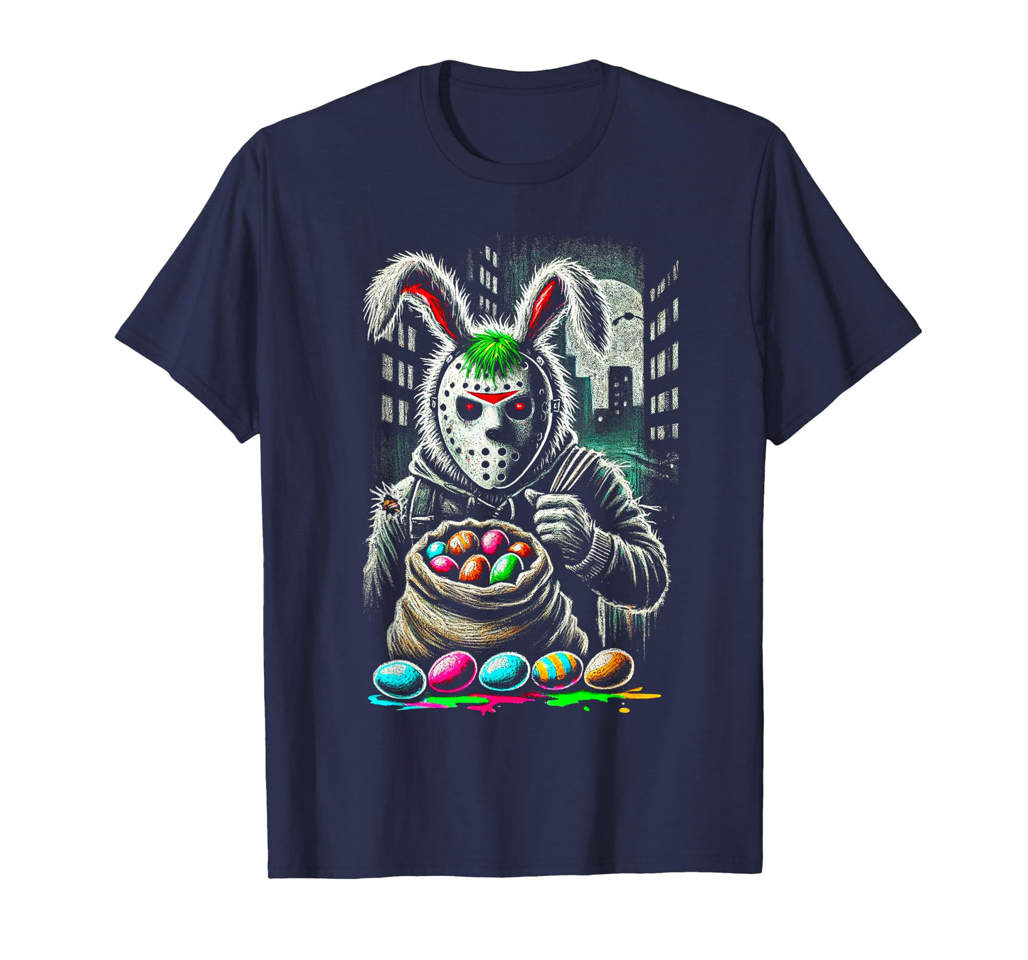 Sinister Easter Bunny Horror-Inspired Creepy Egg Hunter Tee T-Shirt