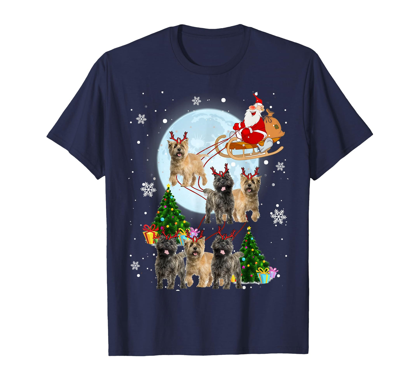 Cairn Terrier Reindeer Christmas Cairn Terrier Lover Gifts T-Shirt